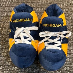 Blue and Yellow Plush Slippers with Rounded Toe
Size Med (5.5-7.0)